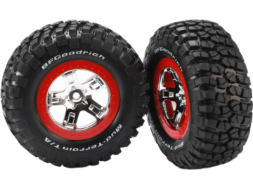 Traxxas kolo 2.2/3.0", disk SCT stříbrný-červený, pneu KM2 (2) Traxxas kolo 2.2/3.0", disk SCT stříbrný-červený, pneu KM2 (2) / TRA5867