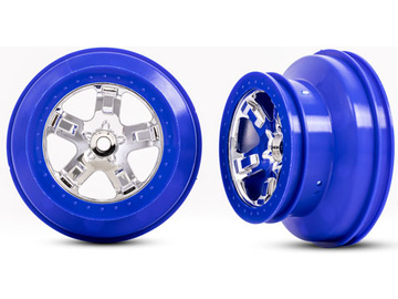 Traxxas Wheels 2.2/3.0", SCT chrome, blue beadlock style (2) / TRA5868A