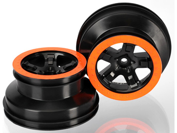 Traxxas Wheels 2.2/3.0", SCT black-orange (2) (4WD f/r, 2WD rear) / TRA5868X