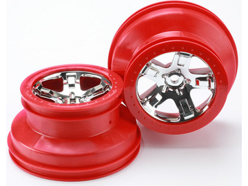 Traxxas Wheels 2.2/3.0", SCT chrome-red (2) (4WD f/r, 2WD rear) / TRA5868