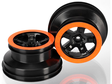 Traxxas Wheels 2.2/3.0", SCT black-orange (2) (2WD front) / TRA5870X