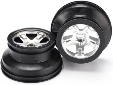 Traxxas Wheels 2.2/3.0", SCT satin chrome-black (2) (2WD front) / TRA5874X