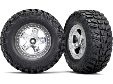 Traxxas Tires & wheels 2.2/3.0", SCT satin chrome wheel, Kumho tire (2) (2WD front) / TRA5881X