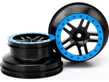 Traxxas Wheels 2.2/3.0", SCT Split-Spoke, black-blue (2) (2WD front) / TRA5886A