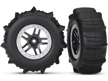 Traxxas kolo 2.2/3.0", disk SCT Split-Spoke saténový chrom, pneu Paddle (2) Traxxas kolo 2.2/3.0", disk SCT Split-Spoke saténový chrom, pneu Paddle (2) / TRA5891