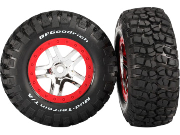 Traxxas kolo 2.2/3.0", disk SCT Split-Spoke stříbrný-červený, pneu KM2 (2) Traxxas kolo 2.2/3.0", disk SCT Split-Spoke stříbrný-červený, pneu KM2 (2) / TRA5975A