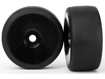 Traxxas kolo, disk černý, pneu slick (2) (přední) Traxxas kolo, disk černý, pneu slick (2) (přední) / TRA6475