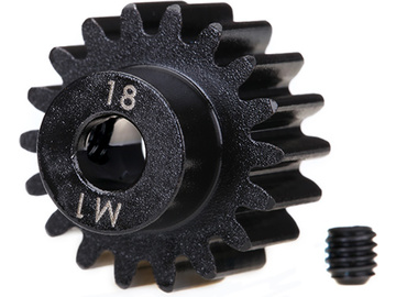 Traxxas Gear, 18T pinion 1.0M (fits 5mm shaft) hardened steel/ set screw Traxxas Gear, 18T pinion 1.0M (fits 5mm shaft) hardened steel/ set screw / TRA6491R