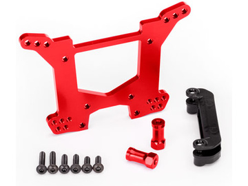 Traxxas Shock tower, rear, 7075-T6 aluminum (red-anodized)/ body mount bracket / TRA6738R
