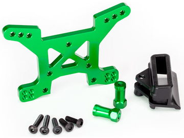 Traxxas Shock tower, front, 7075-T6 aluminum (green-anodized)/ body mount bracket / TRA6739G