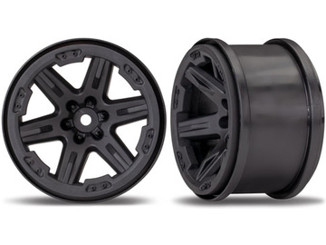 Traxxas Wheels 2.8" Rustler 4x4 (black) (2) / TRA6772