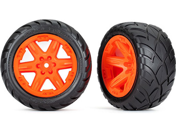 Traxxas Tires & wheels 2.8", RXT orange wheels, Anaconda tires (4WD front/rear, 2WD front) (2) / TRA6775A
