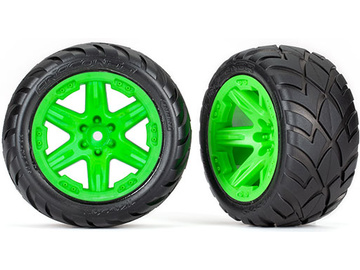 Traxxas Tires & wheels 2.8", RXT green wheels, Anaconda tires (4WD front/rear, 2WD front) (2) / TRA6775G