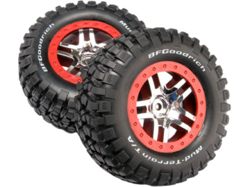 Traxxas kolo 2.2/3.0", disk SCT Split-Spoke stříbrný-červený, pneu KM2 (2) Traxxas kolo 2.2/3.0", disk SCT Split-Spoke stříbrný-červený, pneu KM2 (2) / TRA6873A