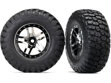 Traxxas kolo 2.2/3.0", disk SCT Split-Spoke chrom černý, pneu KM2 (2) Traxxas kolo 2.2/3.0", disk SCT Split-Spoke chrom černý, pneu KM2 (2) / TRA6873T