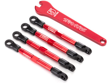 Traxxas Toe links, aluminum (red-anodized) (4) / TRA7038X