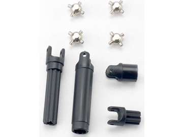 Traxxas Half shafts, center front (1), center rear (1)/ metal u-joints (4) / TRA7056