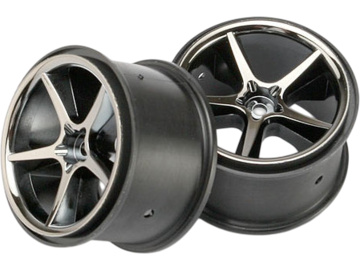 Traxxas Wheels 2.2", Gemini (black chrome) (2) / TRA7172A
