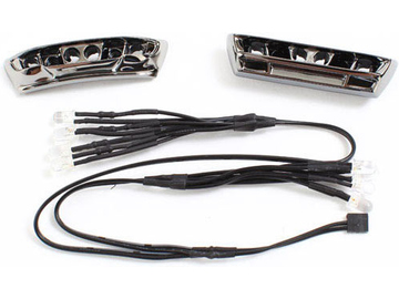 Traxxas LED lights, light harness (4 clear, 4 red)/ bumpers/ wire ties (3) (requires #7286) / TRA7186