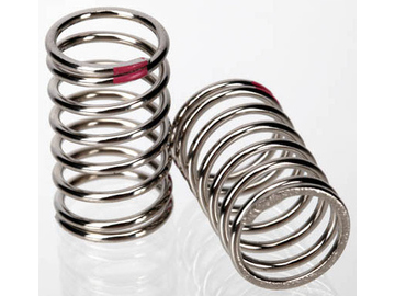 Traxxas Spring, shock (nickel finish) (GTR) (2.77 rate, pink) (2) / TRA7244A
