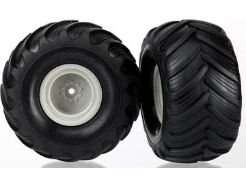 Traxxas Tires & wheels 1.5/2.2", grey wheels, Terra Groove tires (pair) / TRA7265