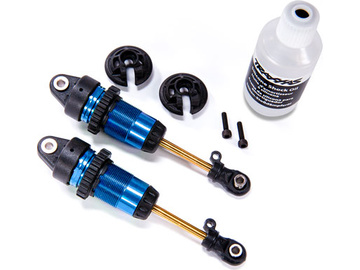 Traxxas Shocks, GTR long blue-anodized, PTFE-coated bodies, TiN shafts (2) / TRA7461