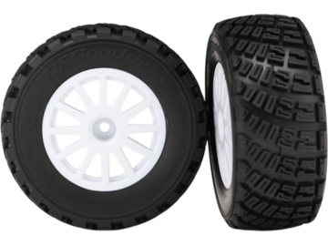 Traxxas Tires & wheels 2.2/3.0", Rally white wheels, gravel S1 tires (2) Traxxas Tires & wheels 2.2/3.0", Rally white wheels, gravel S1 tires (2) / TRA7473R