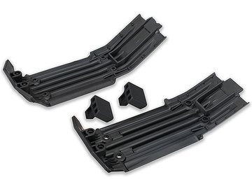 Traxxas Skidplate, front (1), rear (1)/ rubber impact cushion (2) / TRA7744