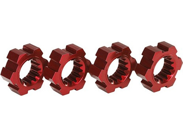 Traxxas Wheel hubs, hex, aluminum (red-anodized) (4) / TRA7756R