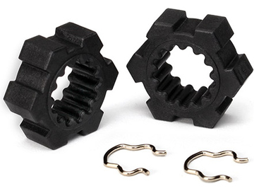 Traxxas Wheel hubs, hex (2)/ hex clips (2) Traxxas Wheel hubs, hex (2)/ hex clips (2) / TRA7756