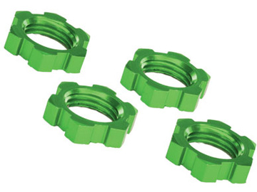 Traxxas Wheel nuts, splined, 17mm, serrated (green-anodized) (4) Traxxas Wheel nuts, splined, 17mm, serrated (green-anodized) (4) / TRA7758G