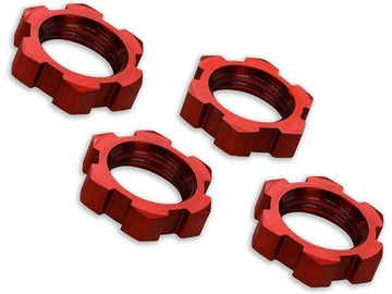Traxxas Wheel nuts, splined, 17mm, serrated (red-anodized) (4) Traxxas Wheel nuts, splined, 17mm, serrated (red-anodized) (4) / TRA7758R