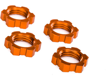 Traxxas Wheel nuts, splined, 17mm, serrated (orange-anodized) (4) Traxxas Wheel nuts, splined, 17mm, serrated (orange-anodized) (4) / TRA7758T