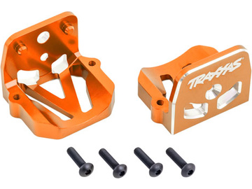 Traxxas Motor mounts, 6061-T6 aluminum (orange-anodized) (front & rear) / TRA7760-ORNG