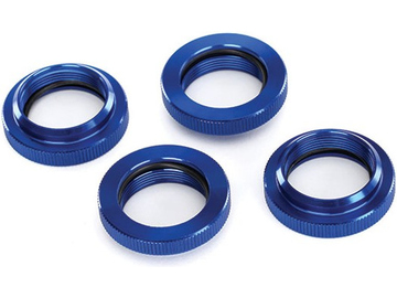 Traxxas Spring retainer (adjuster), blue-anodized aluminum, GTX shocks (4) / TRA7767