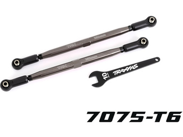 Traxxas Toe links, front (TUBES gray-anodized, 6061-T6 aluminum) (2) (for #7895) / TRA7897-GRAY
