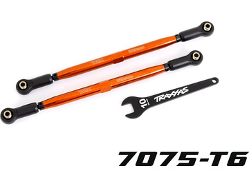 Traxxas Toe links, front (TUBES orange-anodized, 6061-T6 aluminum) (2) (for #7895) / TRA7897-ORNG