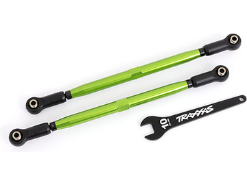 Traxxas Toe links, front (TUBES green-anodized, 6061-T6 aluminum) (2) (for #7895) / TRA7897G