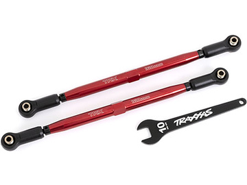 Traxxas Toe links, front (TUBES red-anodized, 6061-T6 aluminum) (2) (for #7895) / TRA7897R