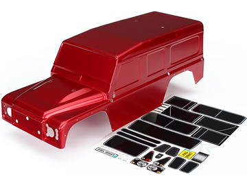 Traxxas Body, Land Rover Defender, red (painted)/ decals / TRA8011R
