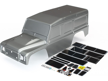 Traxxas Body, Land Rover Defender, graphite silver/ decals / TRA8011X