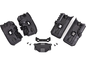 Traxxas Fenders, inner (wide)/ rock light covers (8)/ battery plate (for clipless body mounting) / TRA8072X