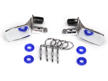 Traxxas Mirrors, side, chrome (left & right)/ o-rings (4)/ body clips (4) / TRA8133