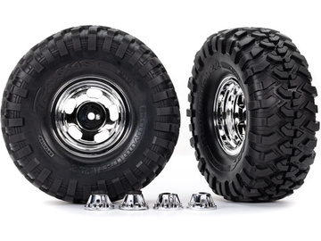 Traxxas Tires & wheels 2.2", chrome wheels, Canyon Trail tires (2)/ center caps (2)/ decal sheet (re / TRA8159X