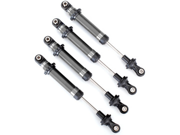 Traxxas shocks, GTS, silver-anodized (for Long Arm Lift Kit) (4) / TRA8160