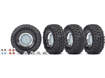 Traxxas Tires and wheels 1.9", chrome wheels, Canyon Trail tires (4) Traxxas Tires and wheels 1.9", chrome wheels, Canyon Trail tires (4) / TRA8166X