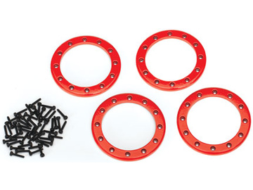 Traxxas Beadlock rings, red 2.2" (aluminum) (4) / TRA8168R
