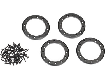 Traxxas Beadlock rings, black 2.2" (aluminum) (4) / TRA8168T