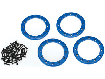 Traxxas Beadlock rings, blue 2.2" (aluminum) (4) / TRA8168X