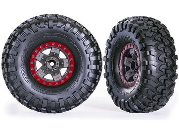 Traxxas Tires & wheels 2.2", TRX-4 Sport gray/red, Canyon Trail tires) (2) Traxxas Tires & wheels 2.2", TRX-4 Sport gray/red, Canyon Trail tires) (2) / TRA8181-RED